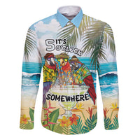 It's 5 o'clock Somewhere Family Matching Off Shoulder Short Dress and Hawaiian Shirt Beach Party - Polynesian Pride