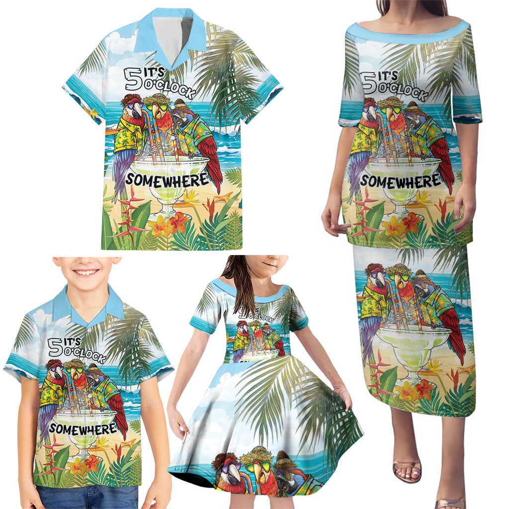 It's 5 o'clock Somewhere Family Matching Puletasi and Hawaiian Shirt Beach Party LT7 - Polynesian Pride