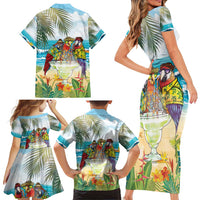 It's 5 o'clock Somewhere Family Matching Short Sleeve Bodycon Dress and Hawaiian Shirt Beach Party LT7 - Polynesian Pride