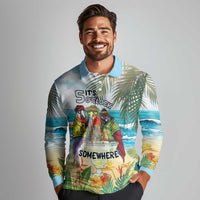 It's 5 o'clock Somewhere Long Sleeve Polo Shirt Beach Party - Polynesian Pride