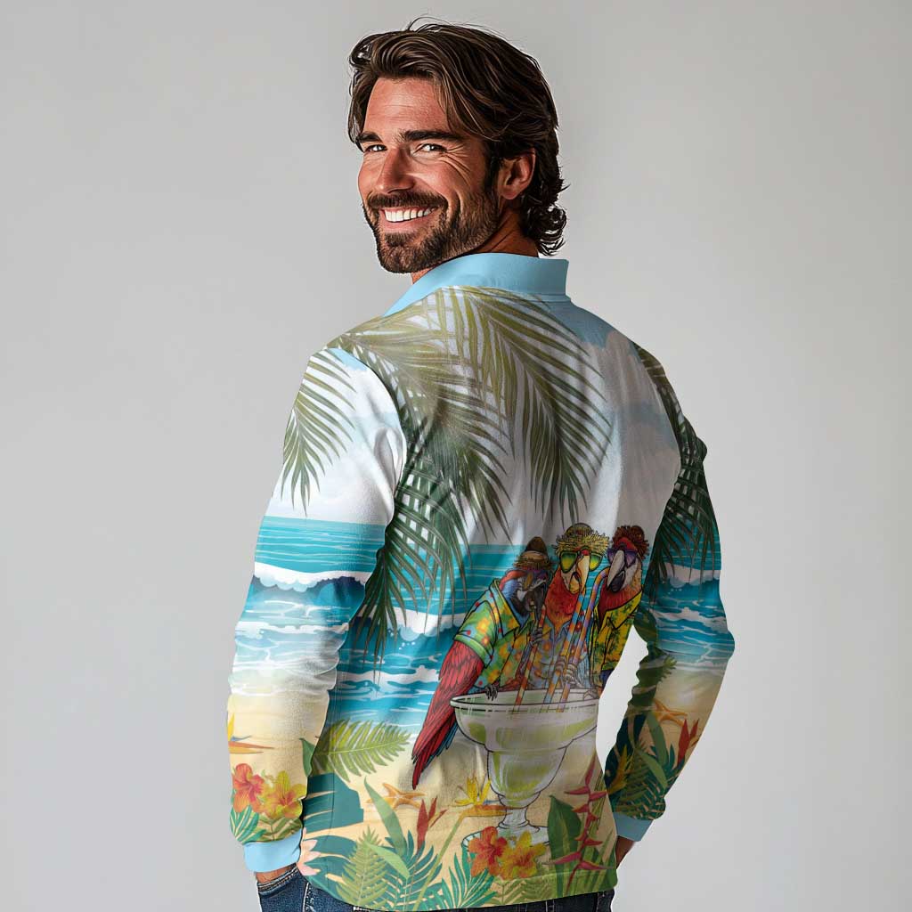 It's 5 o'clock Somewhere Long Sleeve Polo Shirt Beach Party - Polynesian Pride