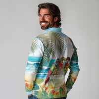 It's 5 o'clock Somewhere Long Sleeve Polo Shirt Beach Party - Polynesian Pride