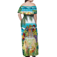 It's 5 o'clock Somewhere Off Shoulder Maxi Dress Beach Party - Polynesian Pride