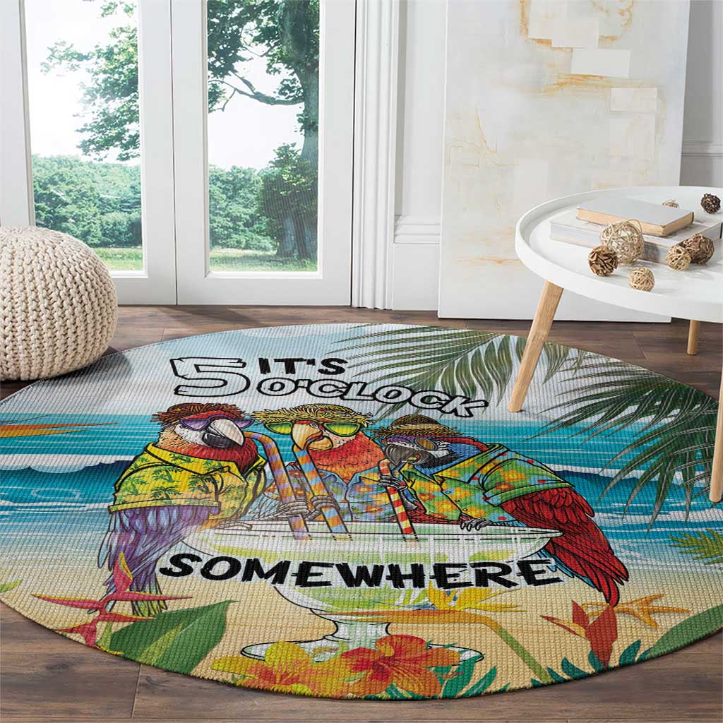 It's 5 o'clock Somewhere Round Carpet Beach Party - Polynesian Pride