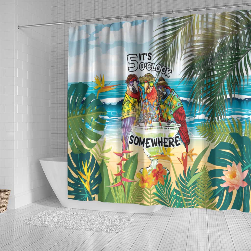 It's 5 o'clock Somewhere Shower Curtain Beach Party - Polynesian Pride