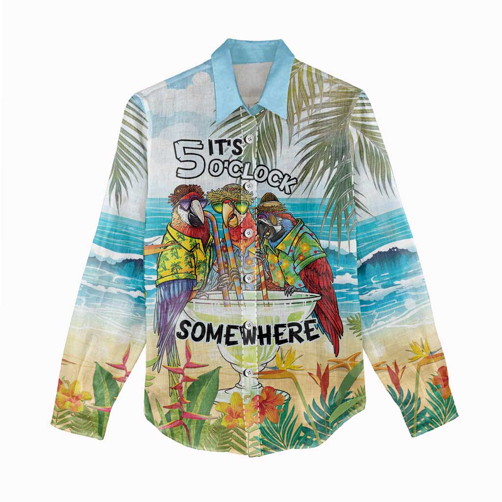 It's 5 o'clock Somewhere Women Casual Shirt Beach Party - Polynesian Pride