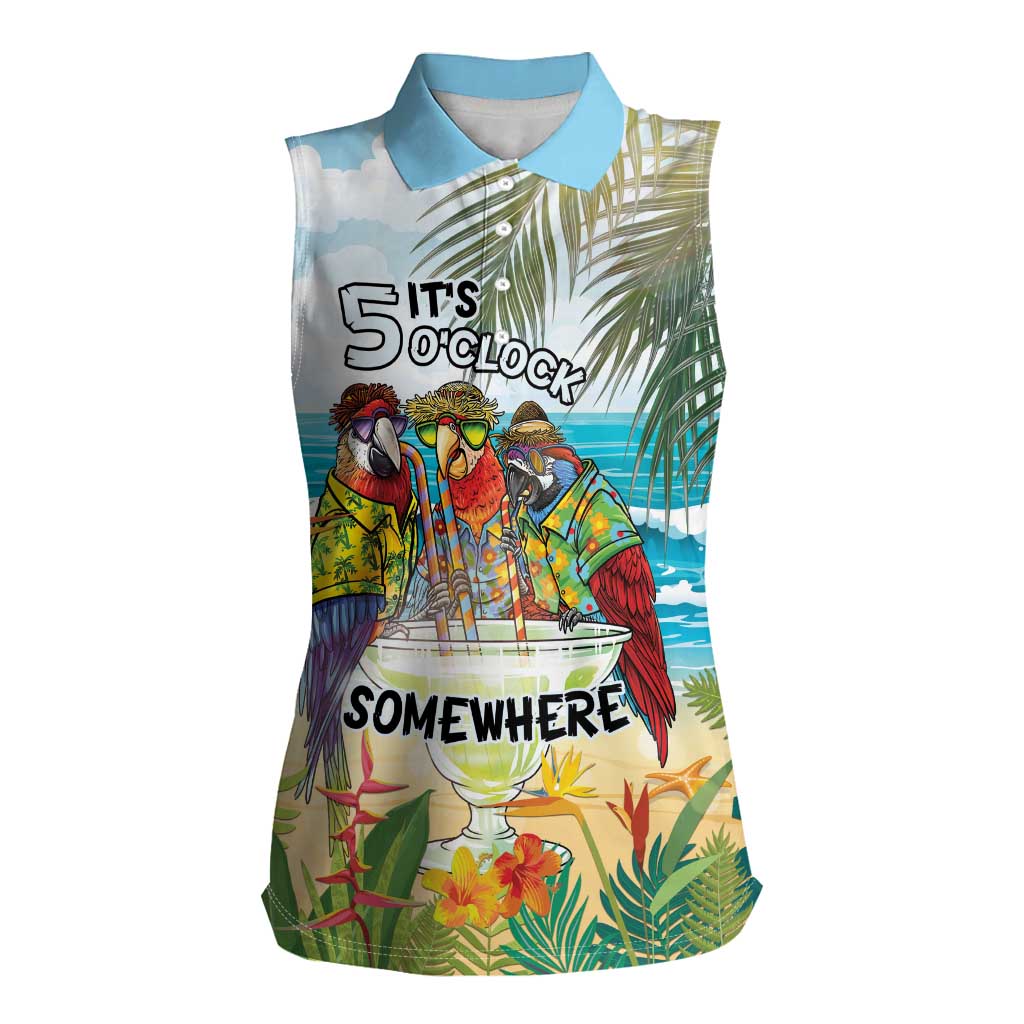 It's 5 o'clock Somewhere Women Sleeveless Polo Shirt Beach Party - Polynesian Pride