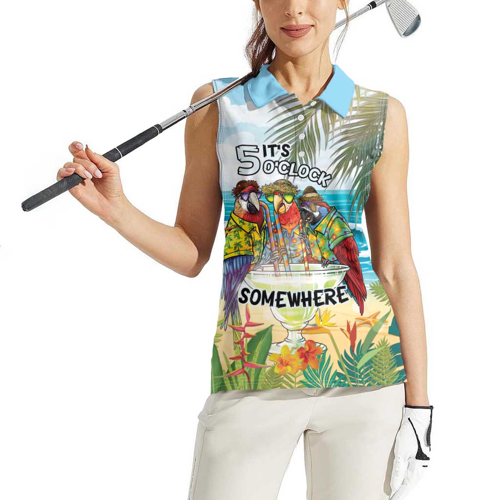 It's 5 o'clock Somewhere Women Sleeveless Polo Shirt Beach Party - Polynesian Pride