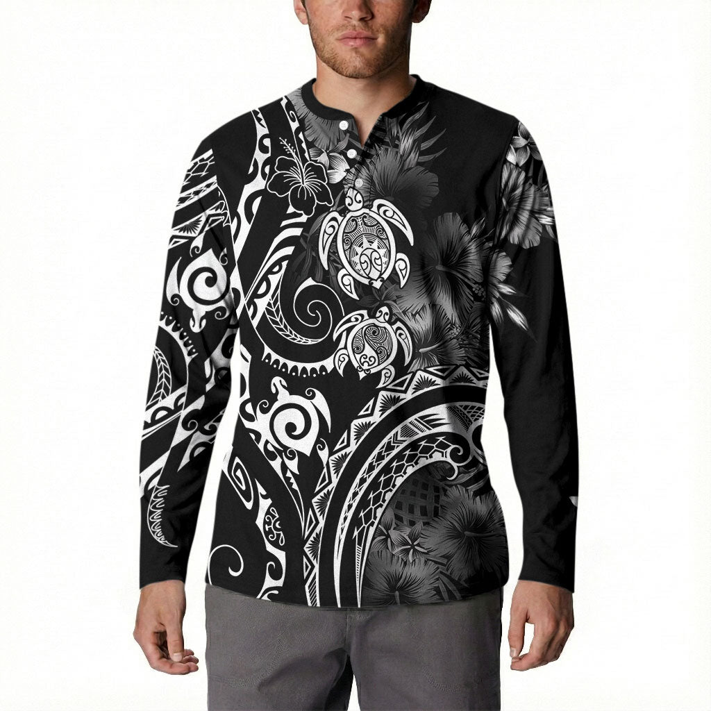 Aloha Hawaii Turtles Floral Button Sweatshirt Obsidian Glaze