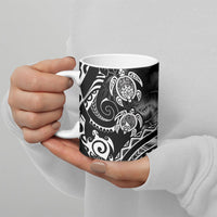 Aloha Hawaii Turtles Floral Ceramic Mug Obsidian Glaze