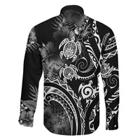 Aloha Hawaii Turtles Floral Family Matching Off Shoulder Short Dress and Hawaiian Shirt Obsidian Glaze