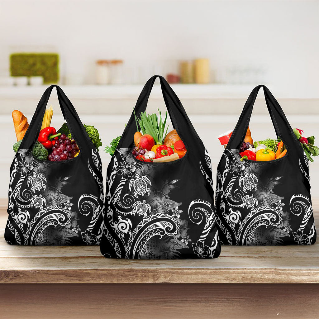 Aloha Hawaii Turtles Floral Grocery Bag Obsidian Glaze
