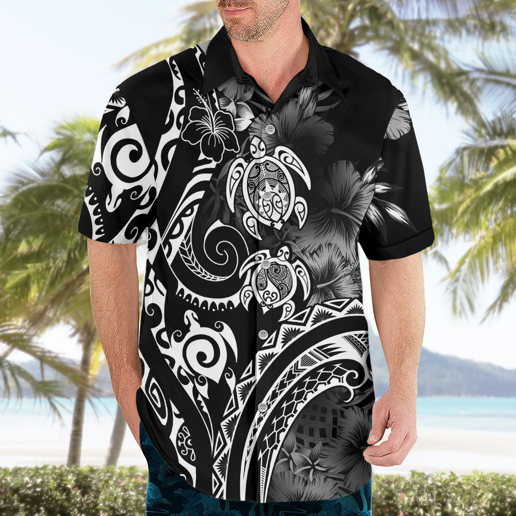 Aloha Hawaii Turtles Floral Hawaiian Shirt Obsidian Glaze