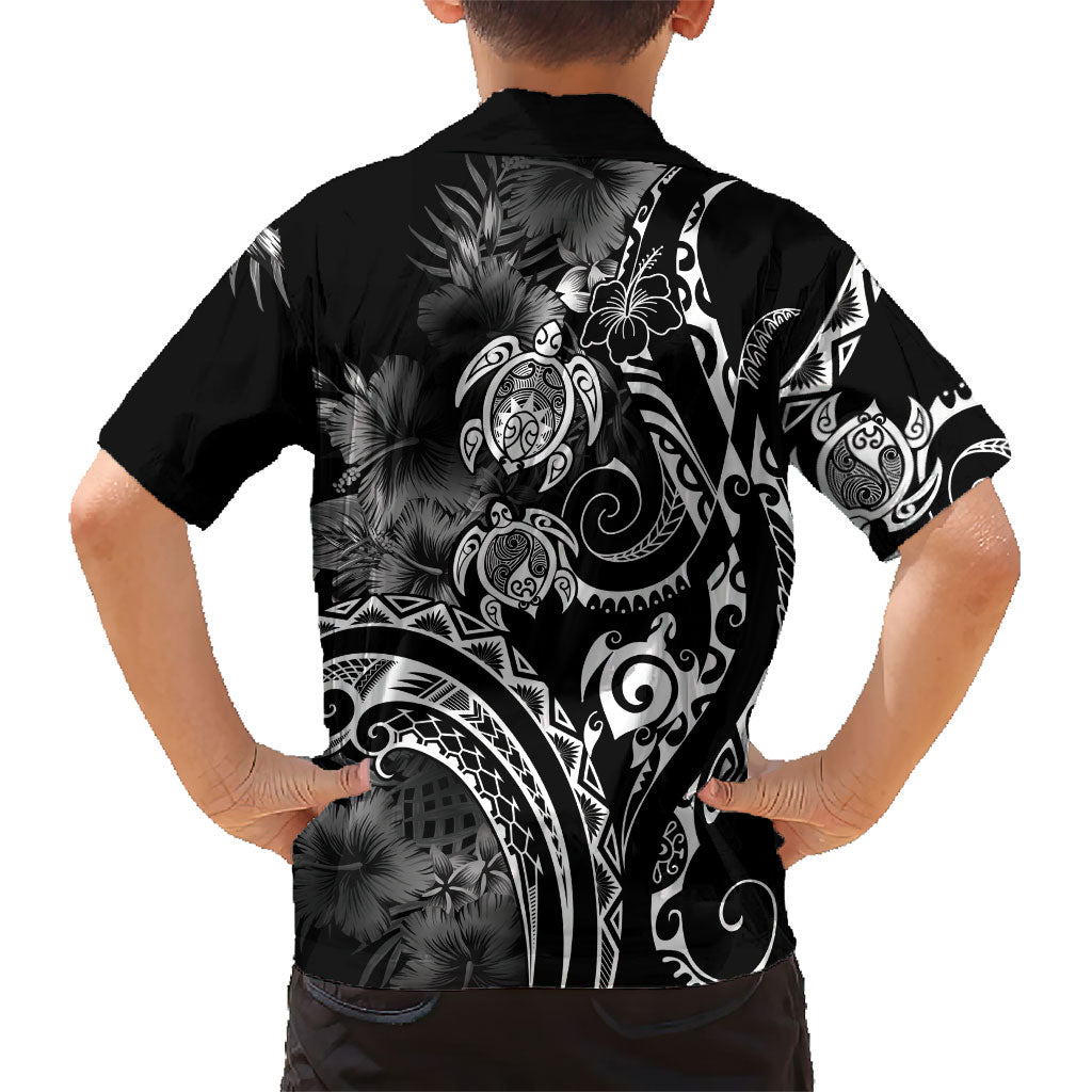 Aloha Hawaii Turtles Floral Hawaiian Shirt Obsidian Glaze