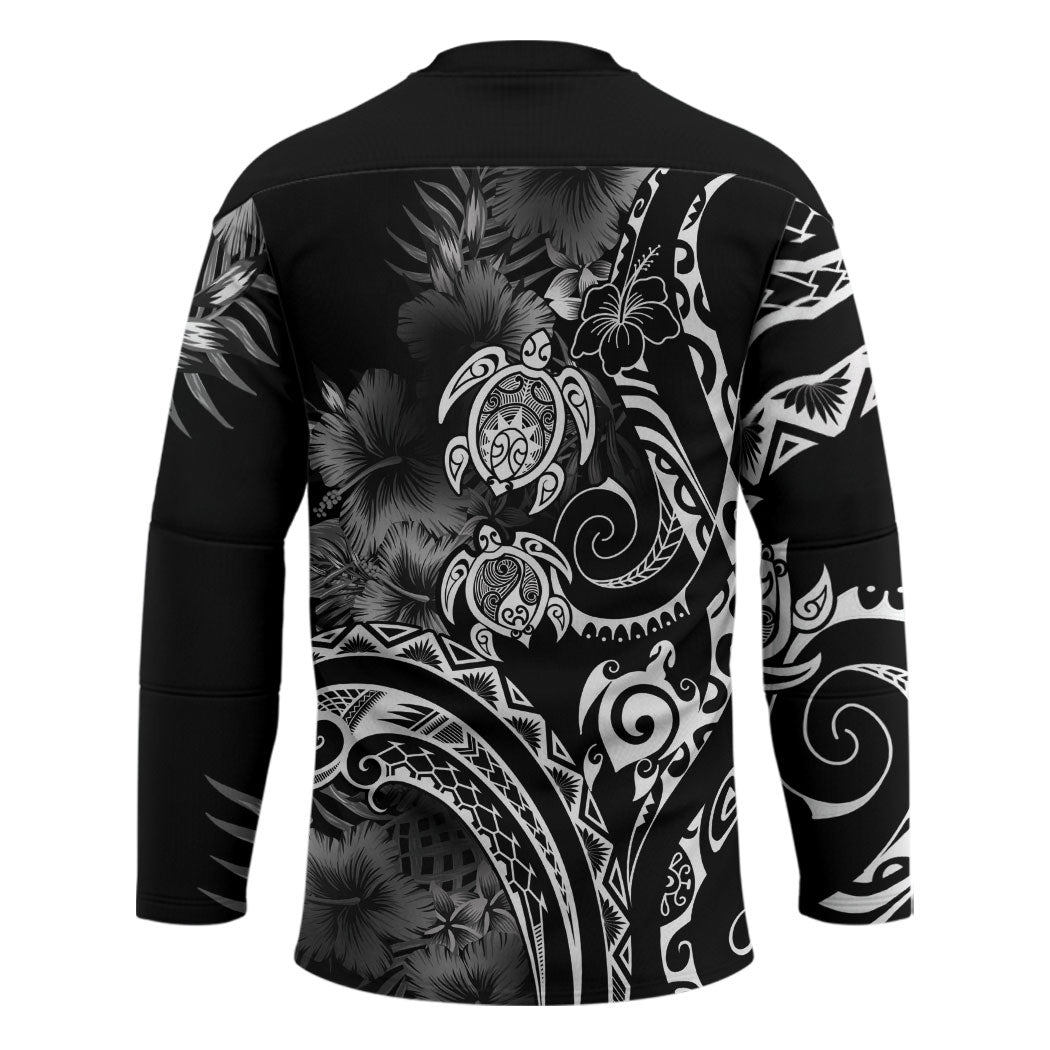 Aloha Hawaii Turtles Floral Hockey Jersey Obsidian Glaze