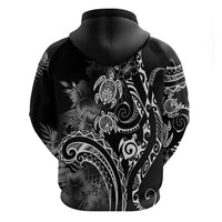 Aloha Hawaii Turtles Floral Hoodie Obsidian Glaze