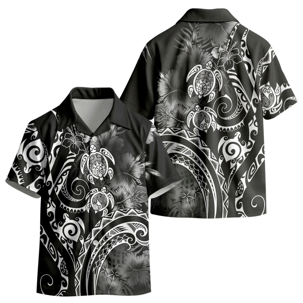 Aloha Hawaii Turtles Floral Kid Hawaiian Shirt Obsidian Glaze LT7
