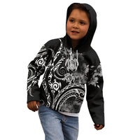 Aloha Hawaii Turtles Floral Kid Hoodie Obsidian Glaze
