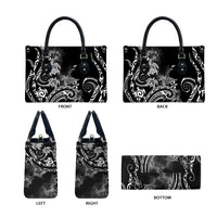 Aloha Hawaii Turtles Floral Leather Bag Obsidian Glaze