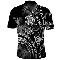 Aloha Hawaii Turtles Floral Polo Shirt Obsidian Glaze