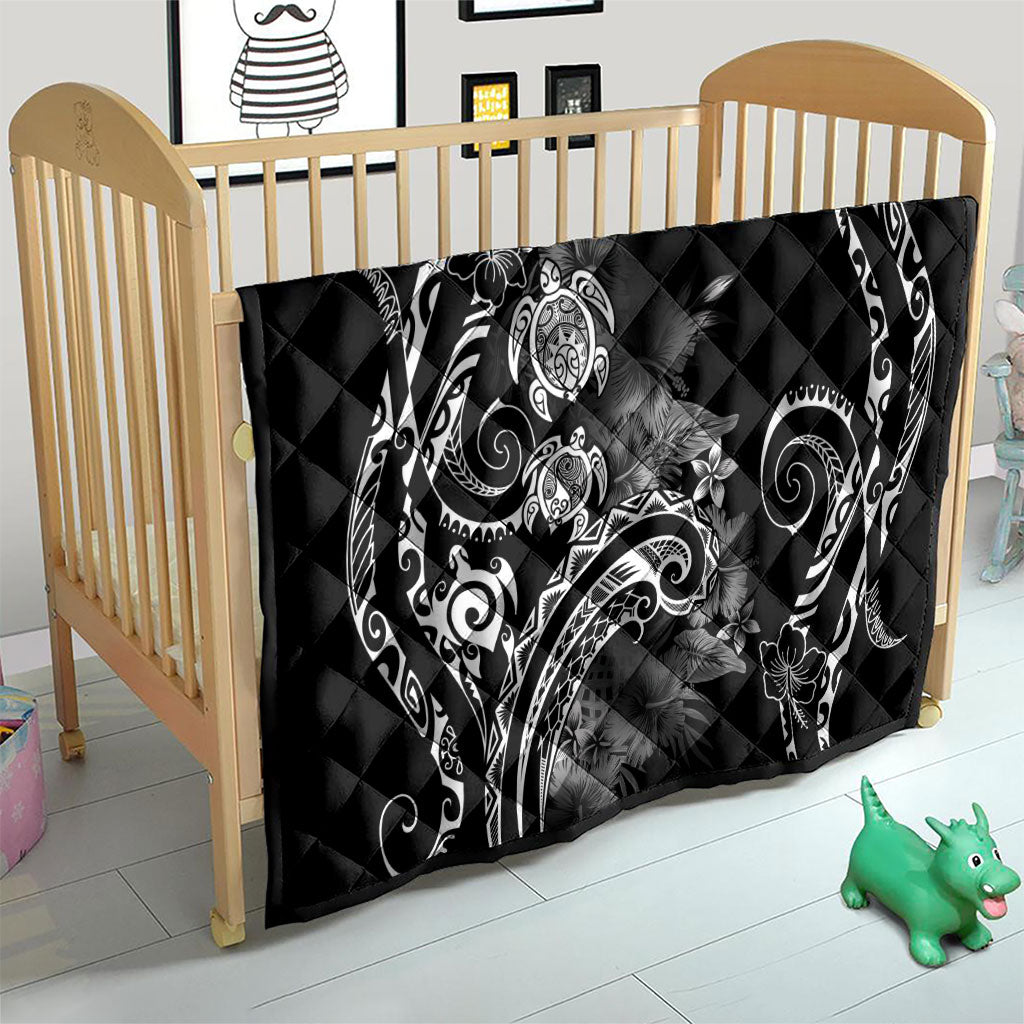 Aloha Hawaii Turtles Floral Quilt Obsidian Glaze