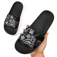 Aloha Hawaii Turtles Floral Slide Sandals Obsidian Glaze
