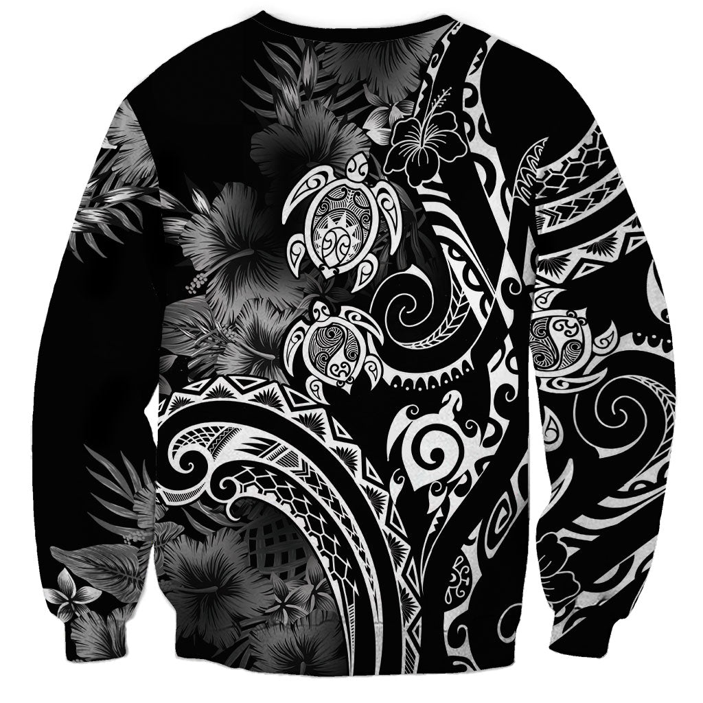 Aloha Hawaii Turtles Floral Sweatshirt Obsidian Glaze
