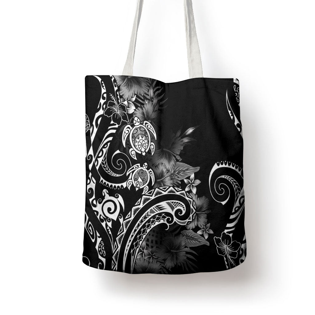 Aloha Hawaii Turtles Floral Tote Bag Obsidian Glaze