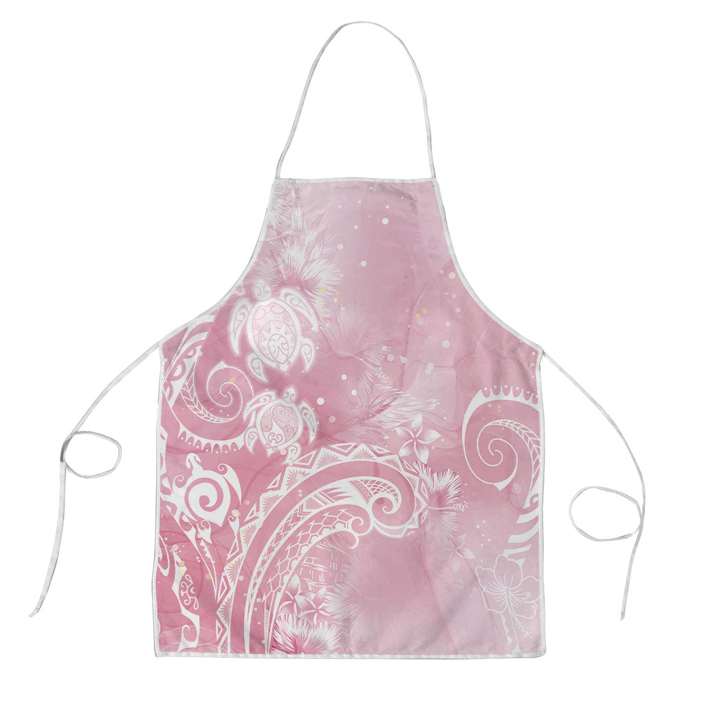 Aloha Hawaii Turtles Floral Apron Pink Marbles Glaze