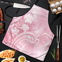 Aloha Hawaii Turtles Floral Apron Pink Marbles Glaze