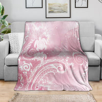 Aloha Hawaii Turtles Floral Blanket Pink Marbles Glaze