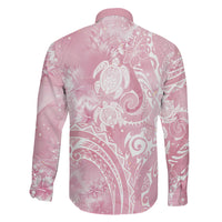 Aloha Hawaii Turtles Floral Family Matching Off Shoulder Maxi Dress and Hawaiian Shirt Pink Marbles Glaze