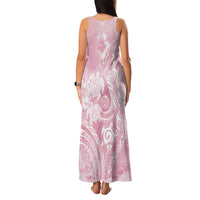 Aloha Hawaii Turtles Floral Family Matching Tank Maxi Dress and Hawaiian Shirt Pink Marbles Glaze