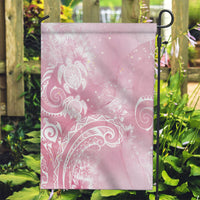 Aloha Hawaii Turtles Floral Garden Flag Pink Marbles Glaze
