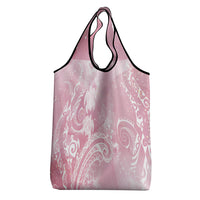 Aloha Hawaii Turtles Floral Grocery Bag Pink Marbles Glaze