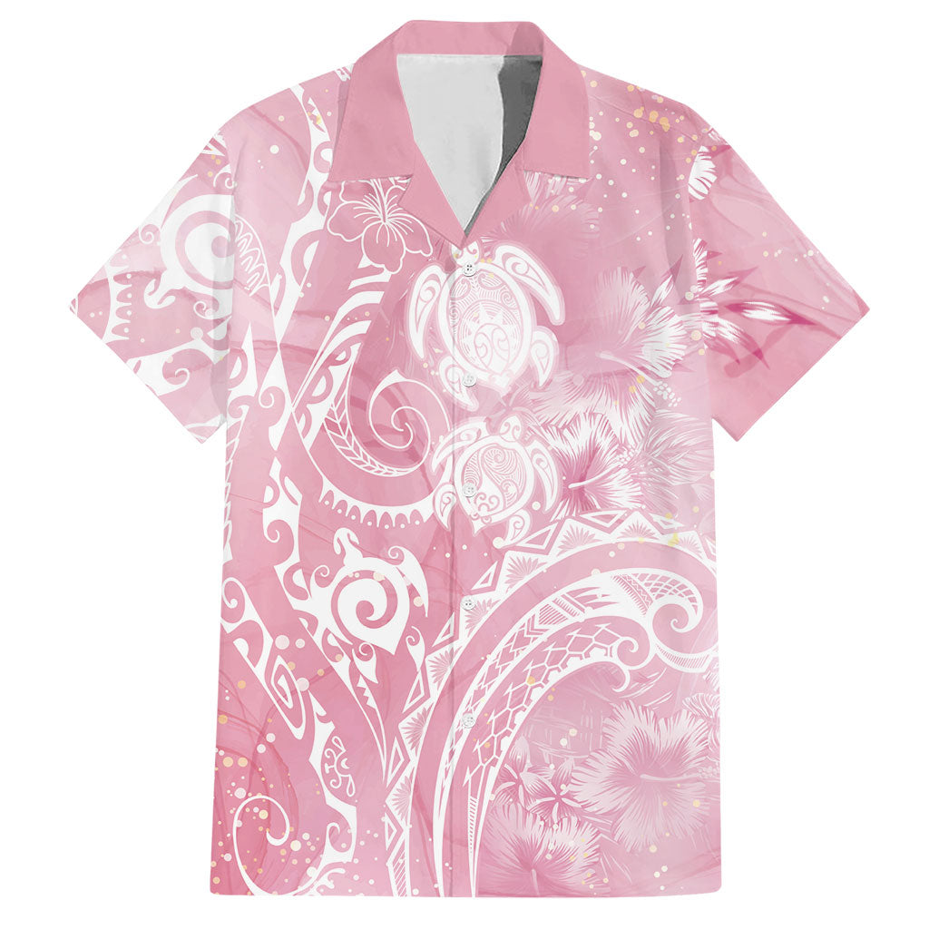 Aloha Hawaii Turtles Floral Hawaiian Shirt Pink Marbles Glaze LT7 Pink - Polynesian Pride