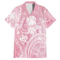 Aloha Hawaii Turtles Floral Hawaiian Shirt Pink Marbles Glaze