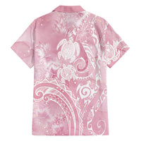 Aloha Hawaii Turtles Floral Hawaiian Shirt Pink Marbles Glaze
