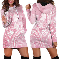 Aloha Hawaii Turtles Floral Hoodie Dress Pink Marbles Glaze