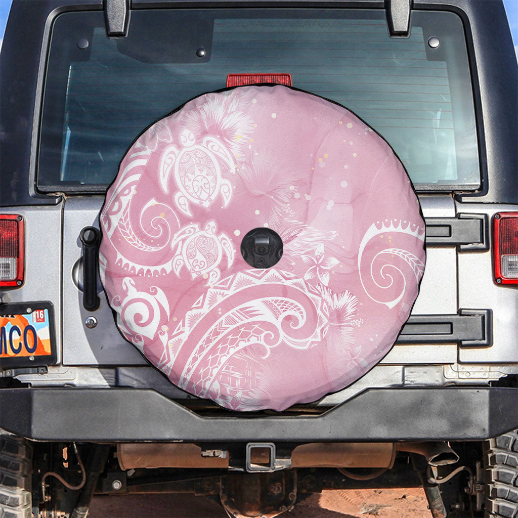 Aloha Hawaii Turtles Floral Spare Tire Cover Pink Marbles Glaze