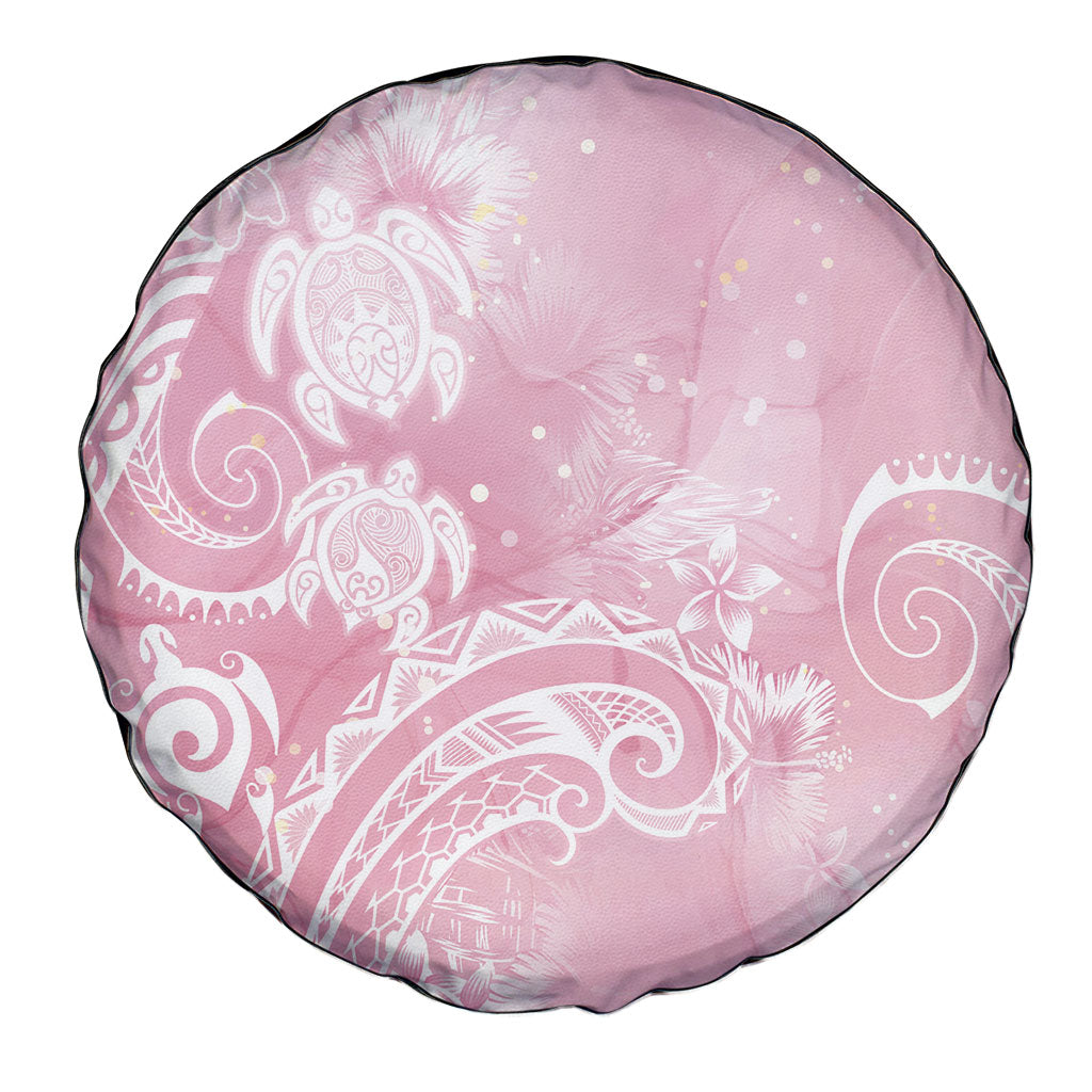 Aloha Hawaii Turtles Floral Spare Tire Cover Pink Marbles Glaze