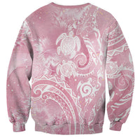 Aloha Hawaii Turtles Floral Sweatshirt Pink Marbles Glaze