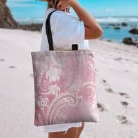 Aloha Hawaii Turtles Floral Tote Bag Pink Marbles Glaze