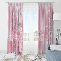 Aloha Hawaii Turtles Floral Window Curtain Pink Marbles Glaze