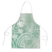 Aloha Hawaii Turtles Floral Apron Seafoam Marbles Glaze