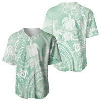 Aloha Hawaii Turtles Floral Baseball Jersey Seafoam Marbles Glaze