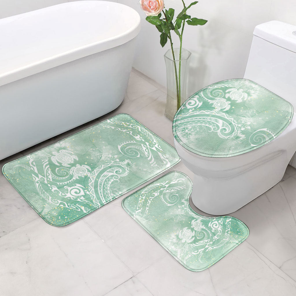 Aloha Hawaii Turtles Floral Bathroom Set Seafoam Marbles Glaze