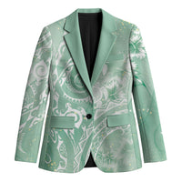 Aloha Hawaii Turtles Floral Blazer Seafoam Marbles Glaze