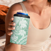 Aloha Hawaii Turtles Floral 4 in 1 Can Cooler Tumbler Seafoam Marbles Glaze