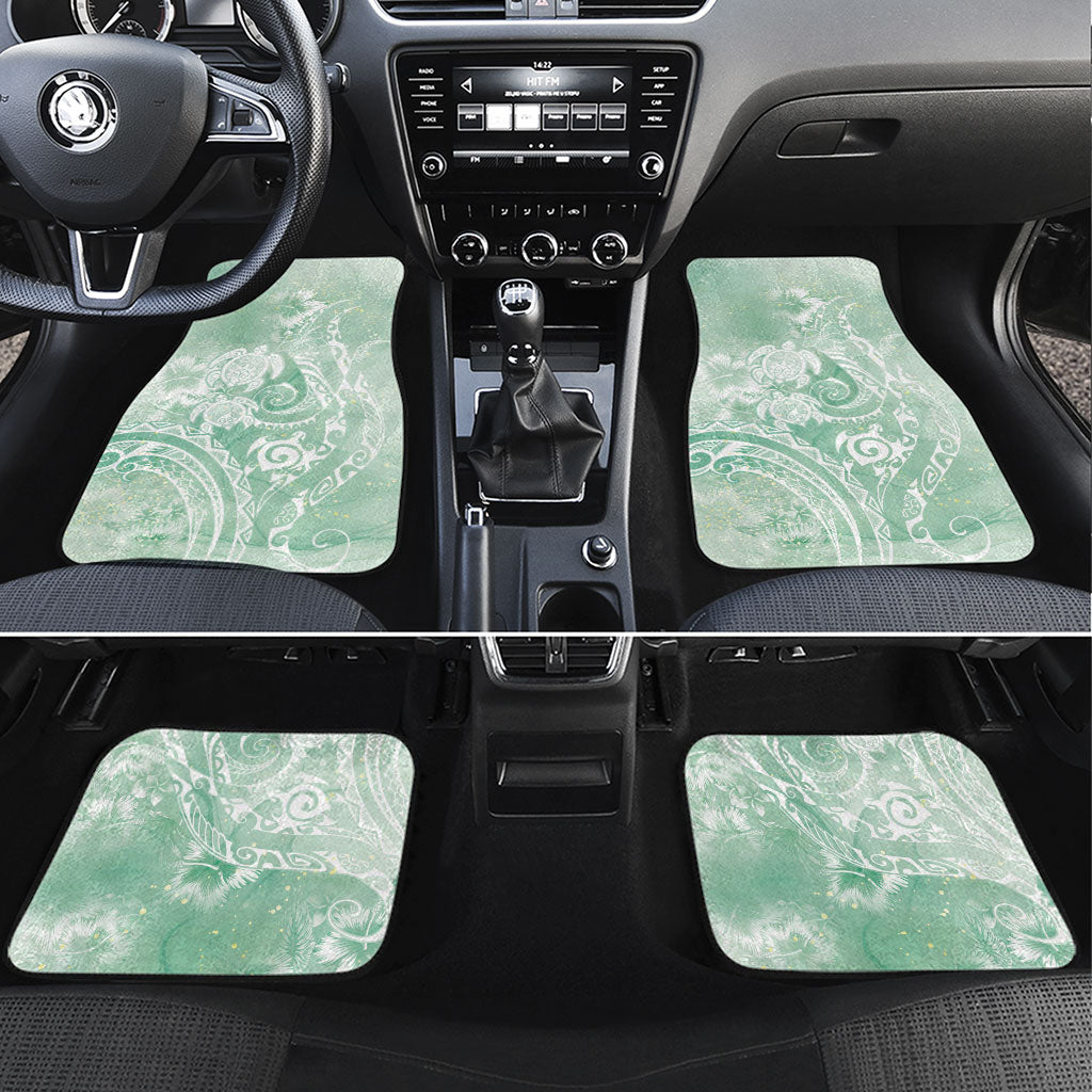Aloha Hawaii Turtles Floral Car Mats Seafoam Marbles Glaze